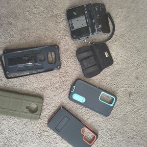 Rugged Mixed Phone Case Set - Black, Olive, Teal & Orange Accents